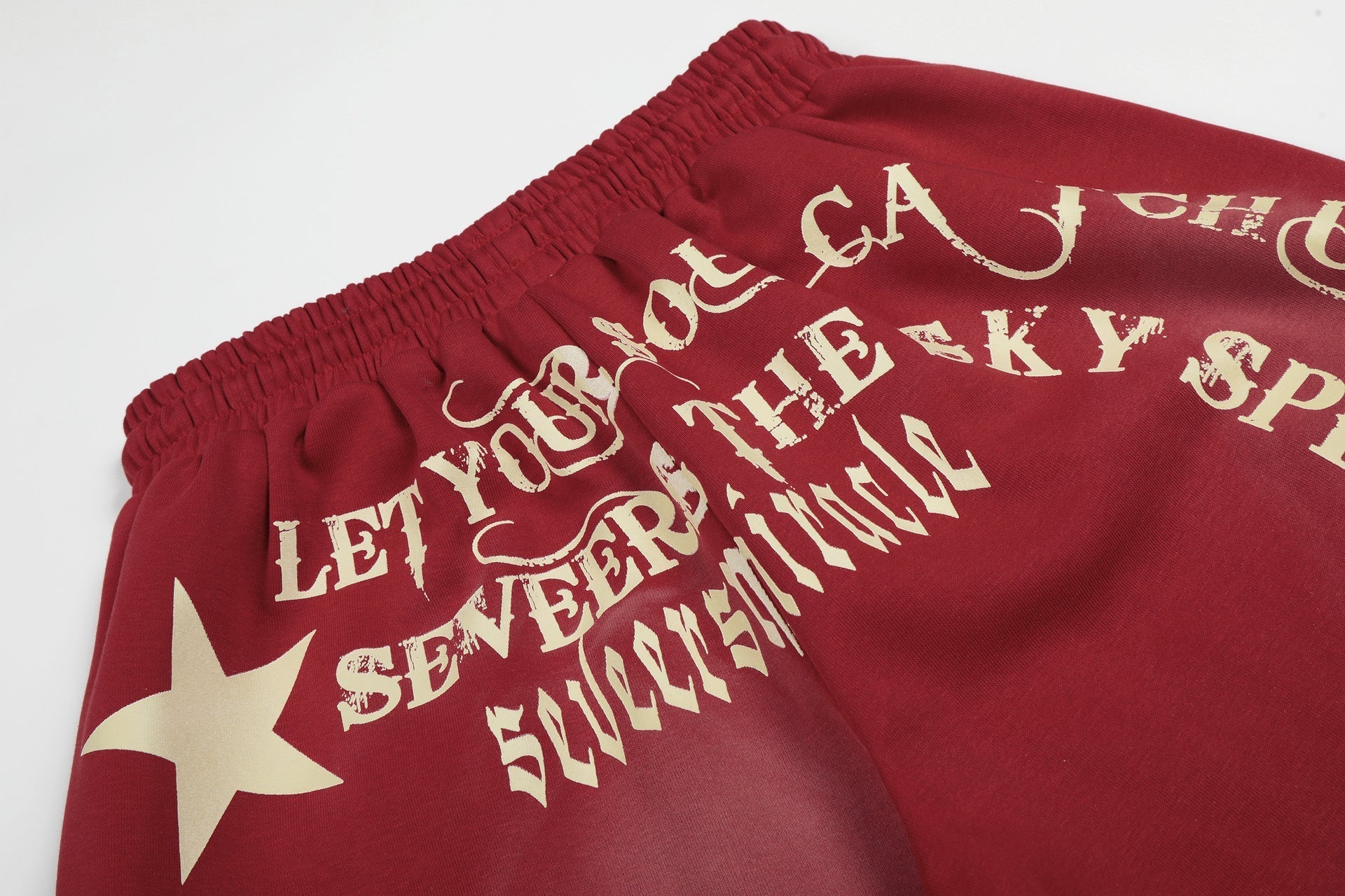 Washed Gradient Logo Print Wide Leg Sporty Pants