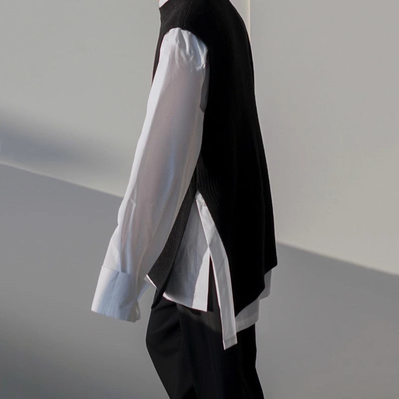 Oversize Side Slit Long Sleeve Shirt