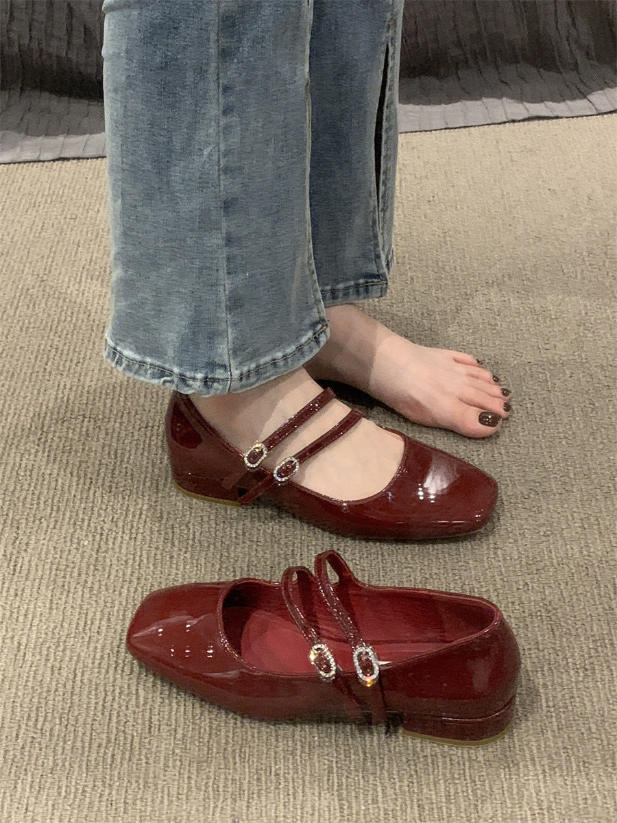 Red Mary Patent Leather Shoes