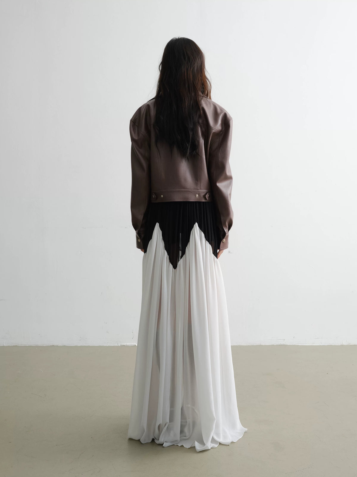 Brown PU Leather Short Jacket