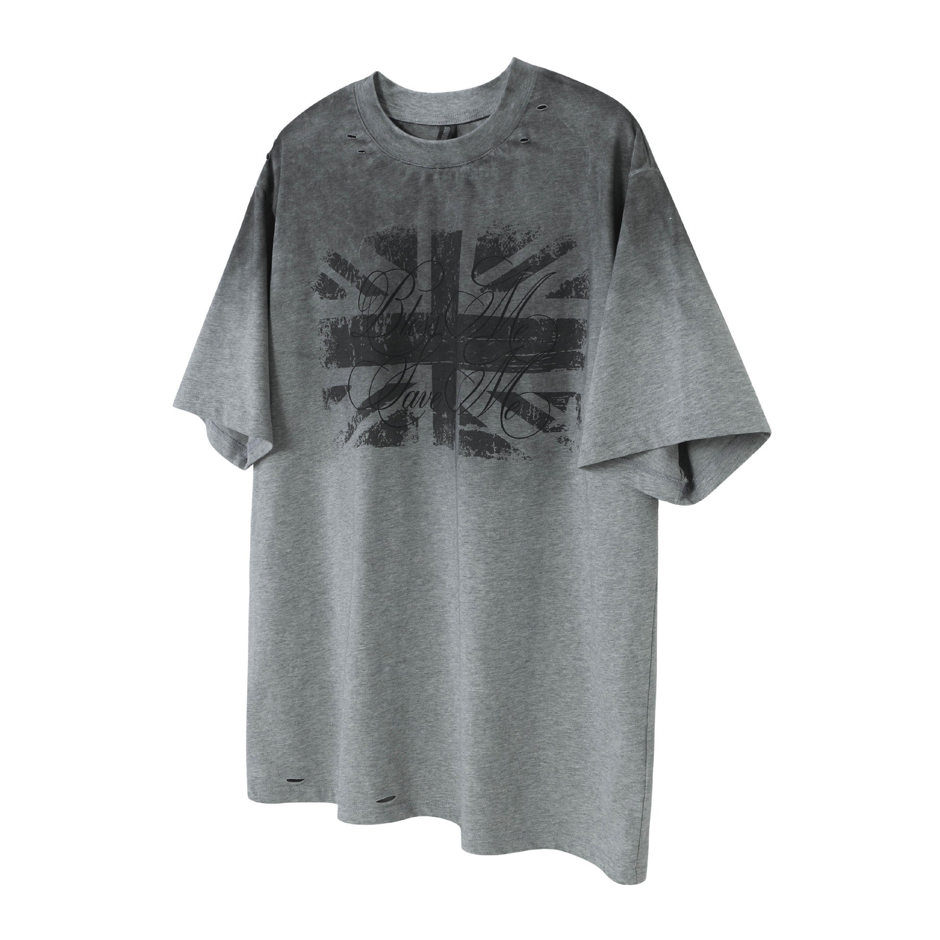 Damage Letter Print Short Sleeve T-Shirt