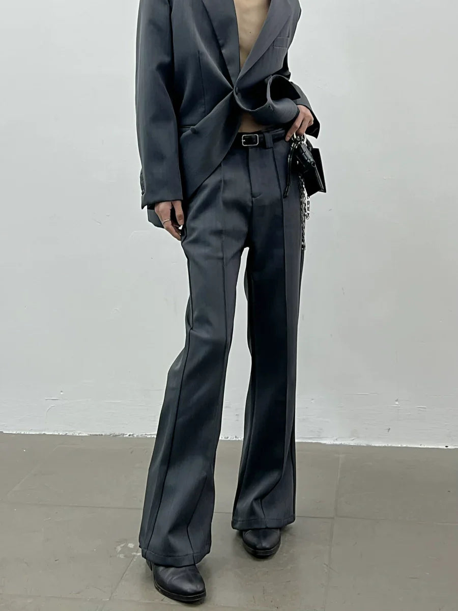 Stripe Double Breast Tailored Jacket & Flare Trousers Setup