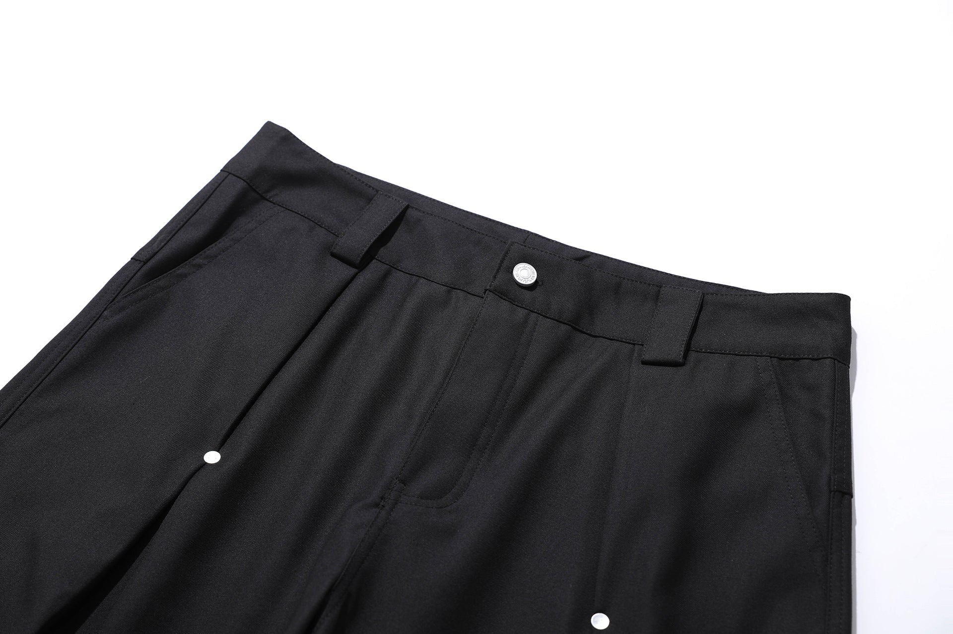 Pleats Wide Leg Curved Trousers