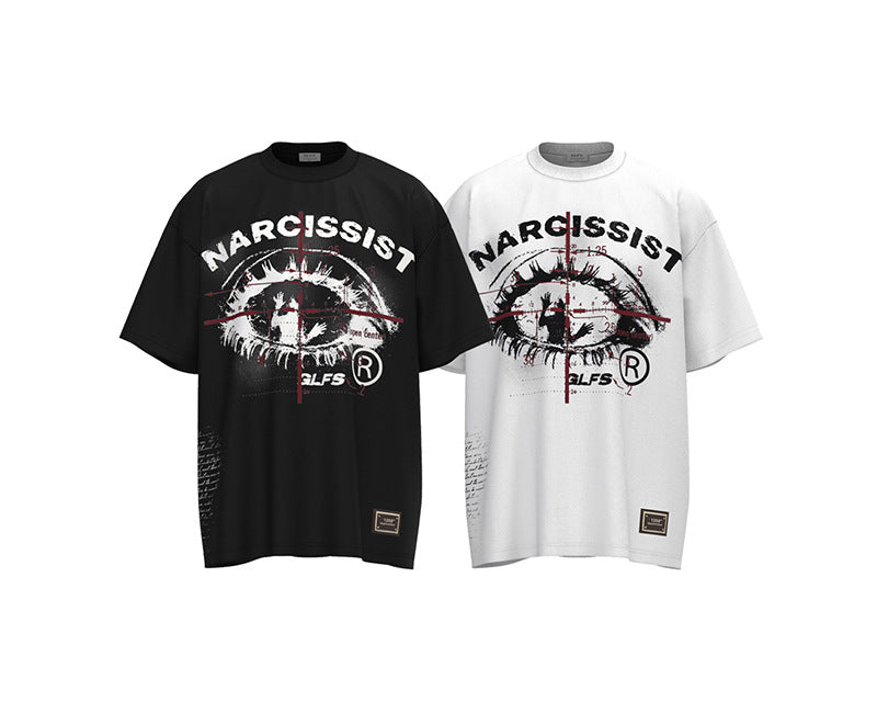 Eye Graphic Letter Print Short Sleeve T-Shirt