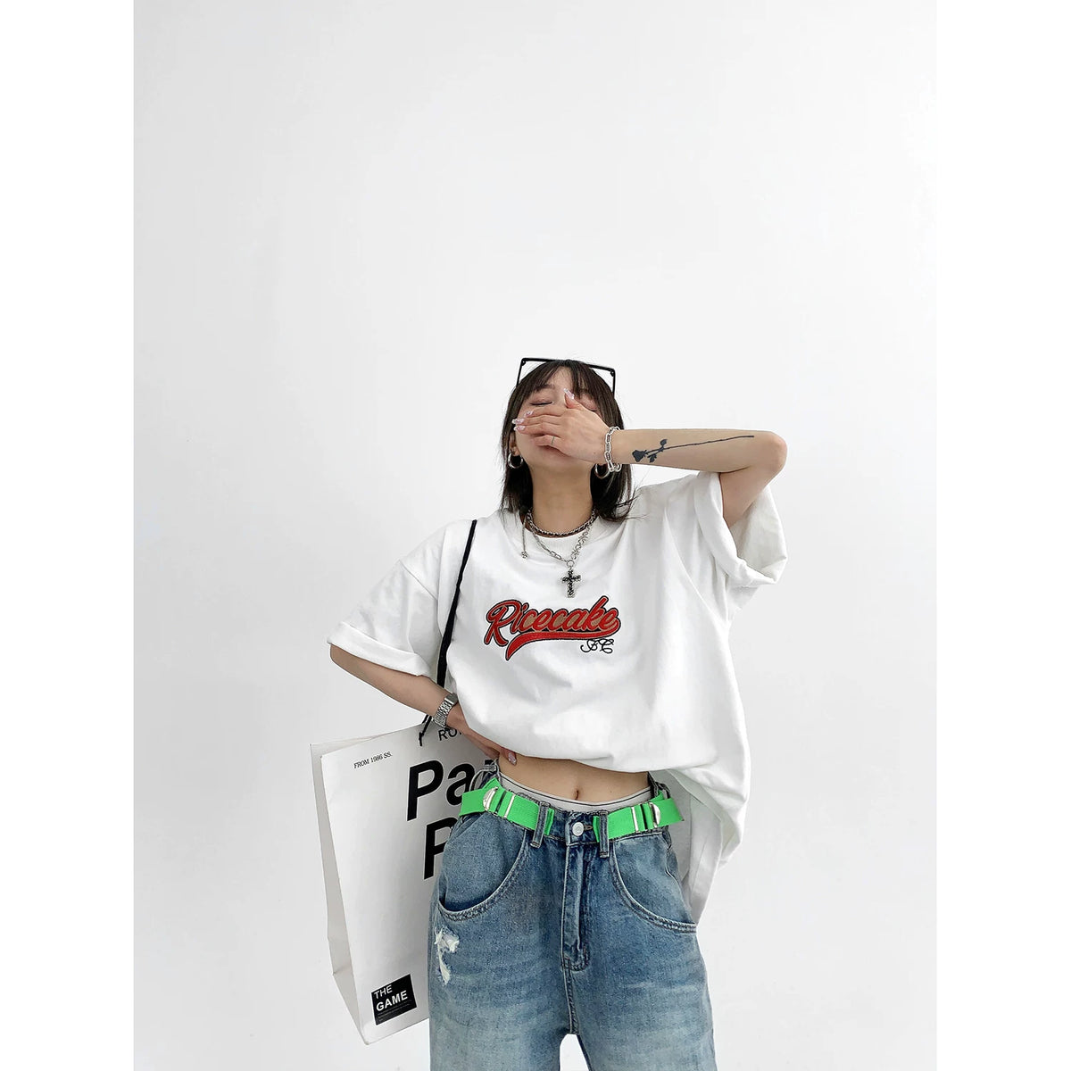 Logo Patch Oversize Short Sleeve T-Shirt