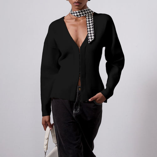 Holiday New knitted cardigan - S / black