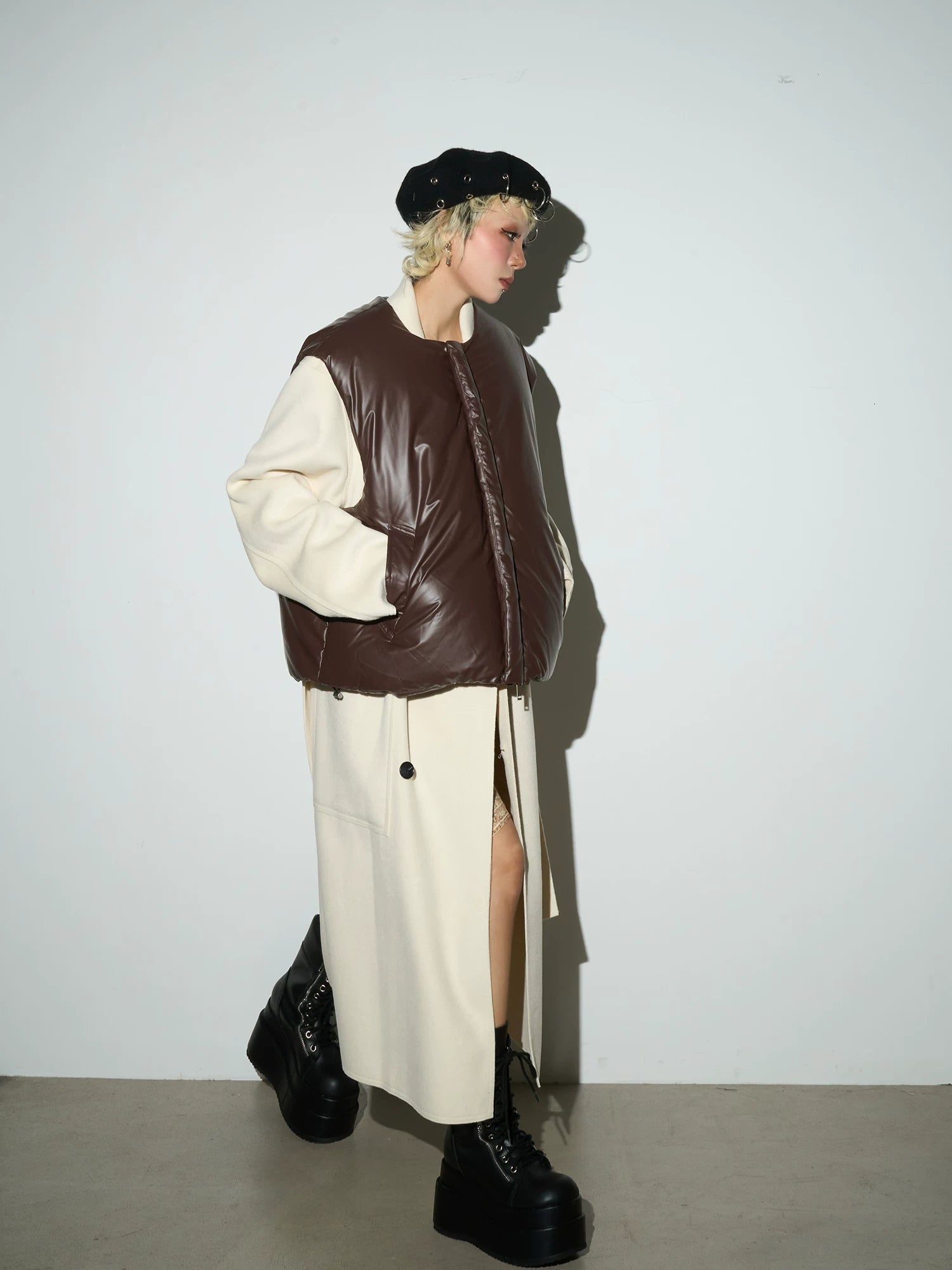 Double Breasted Belted Long Length Coat