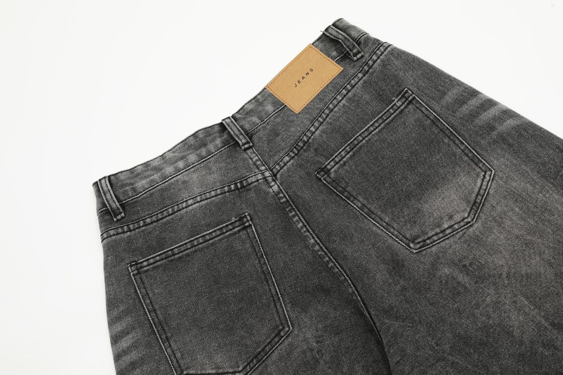 Washed Wide Leg Denim Jort