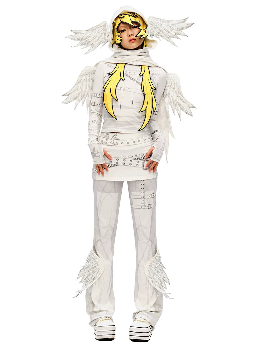 Wing Wrap Skirt Micro Flare Pants
