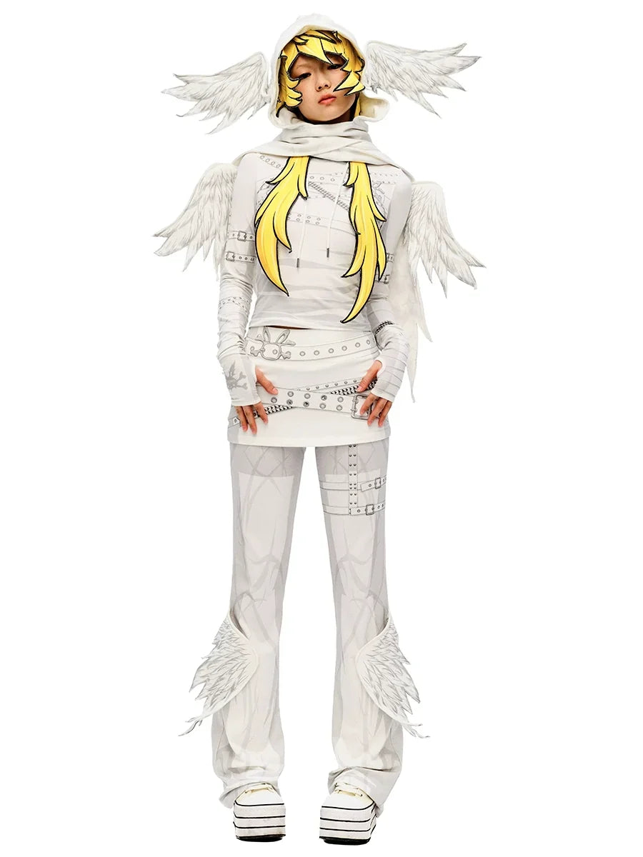 Wing Wrap Skirt Micro Flare Pants