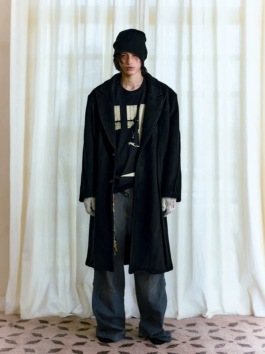 Wool Blend Oversize Long Coat