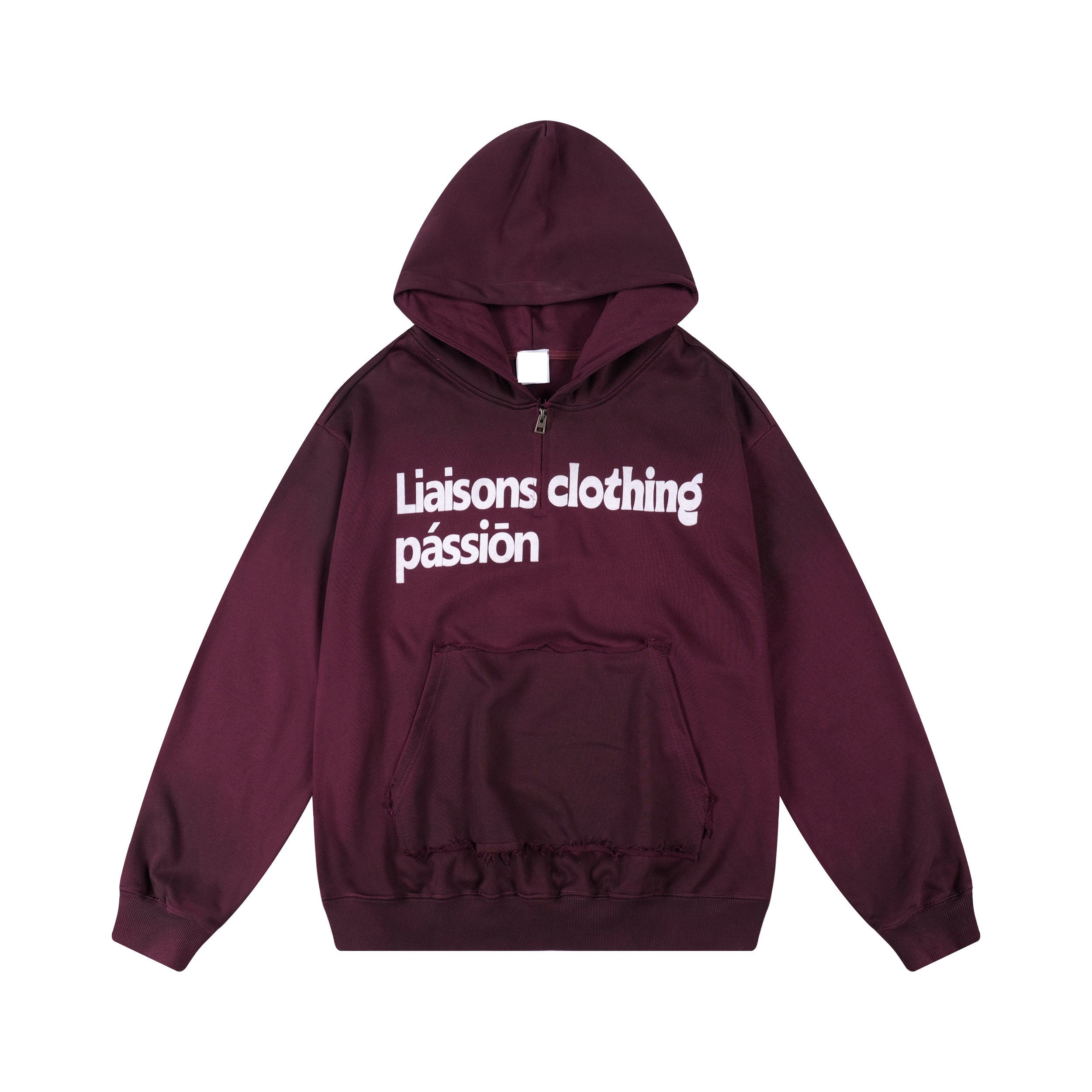 Irregular Dye Letter Print Oversize Hoodie