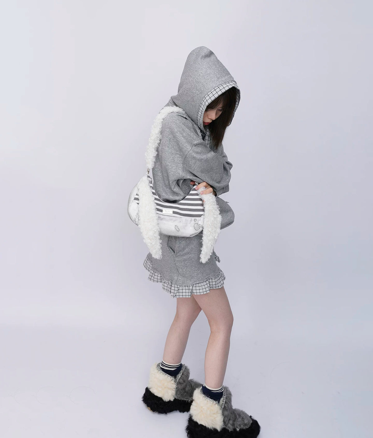 Furry Strap Mini Shoulder Bag