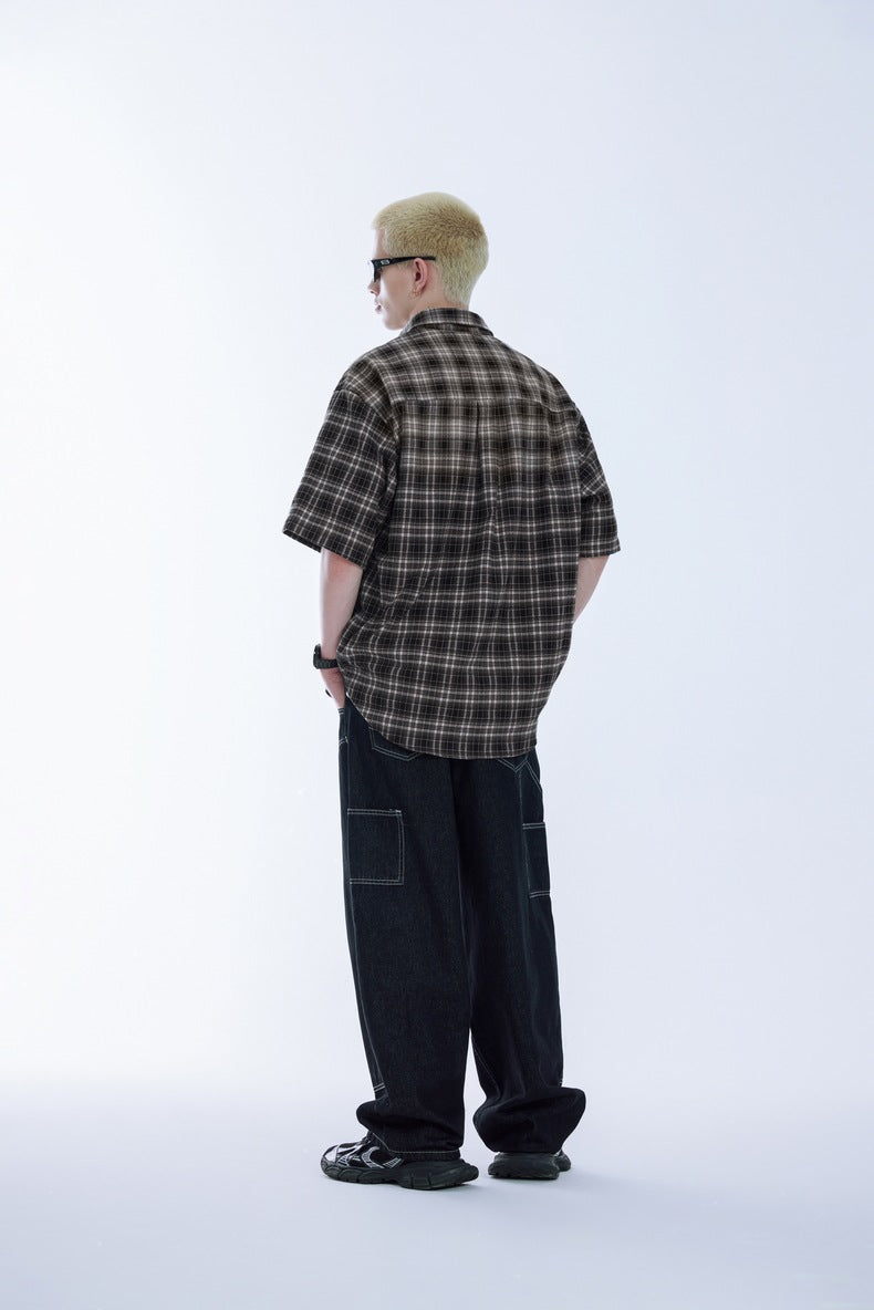 Plaid Oversized Gradient Heavyweight Shirt