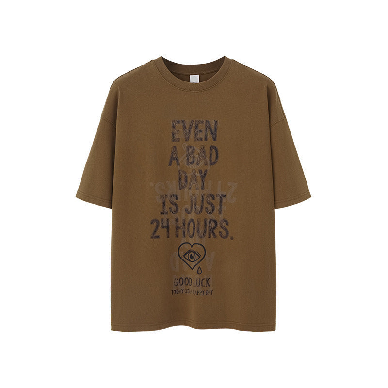 Bad Day Letter Printed T-Shirt