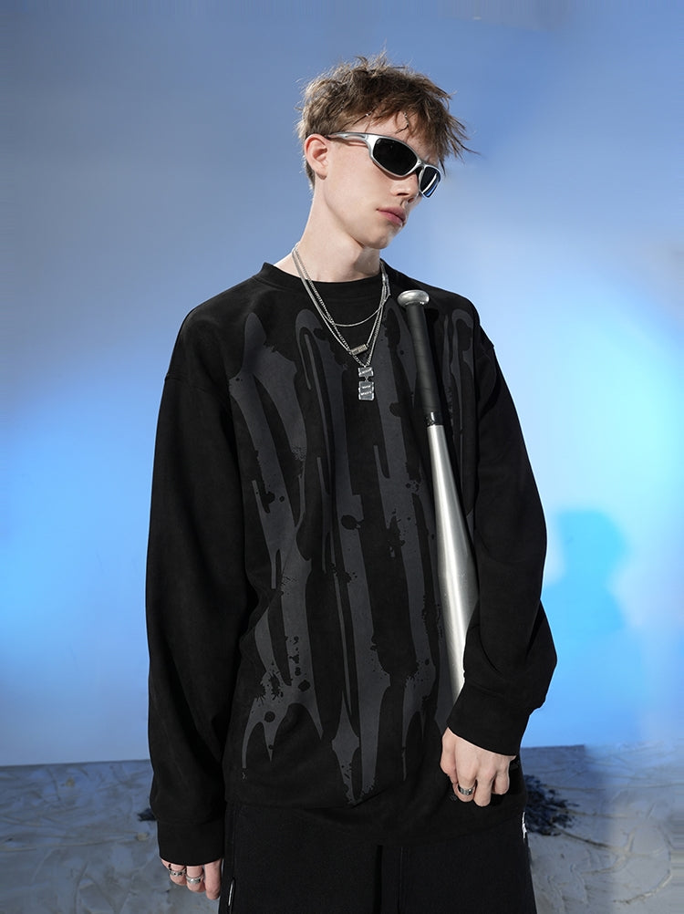 Heavyweight Suede Round Neck Sweatshirt