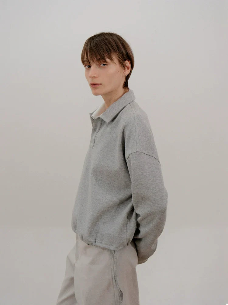 Drawstring Polo Sweatshirt