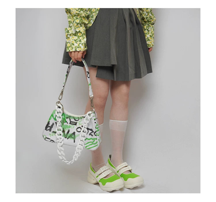 Graphic Design Chain Shoulder Bag