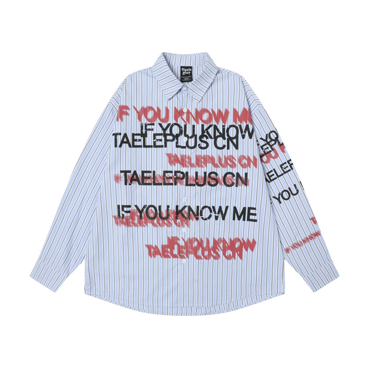 Stripe Letter Print Long Sleeve Shirt