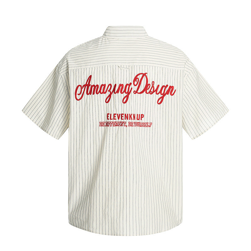 Embroidery Striped Turn-Do