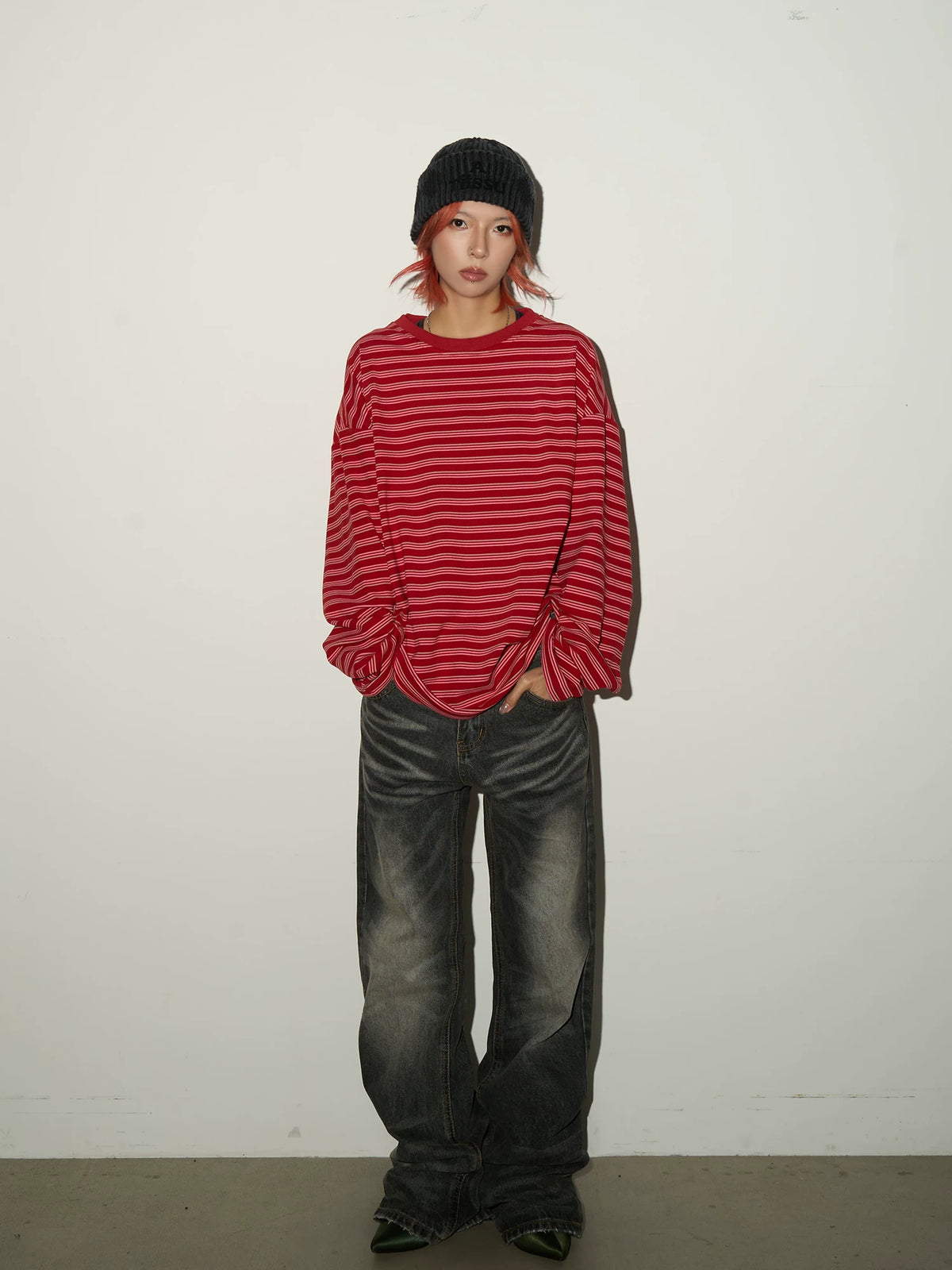 Contrast Stripe Long Sleeve T-Shirt