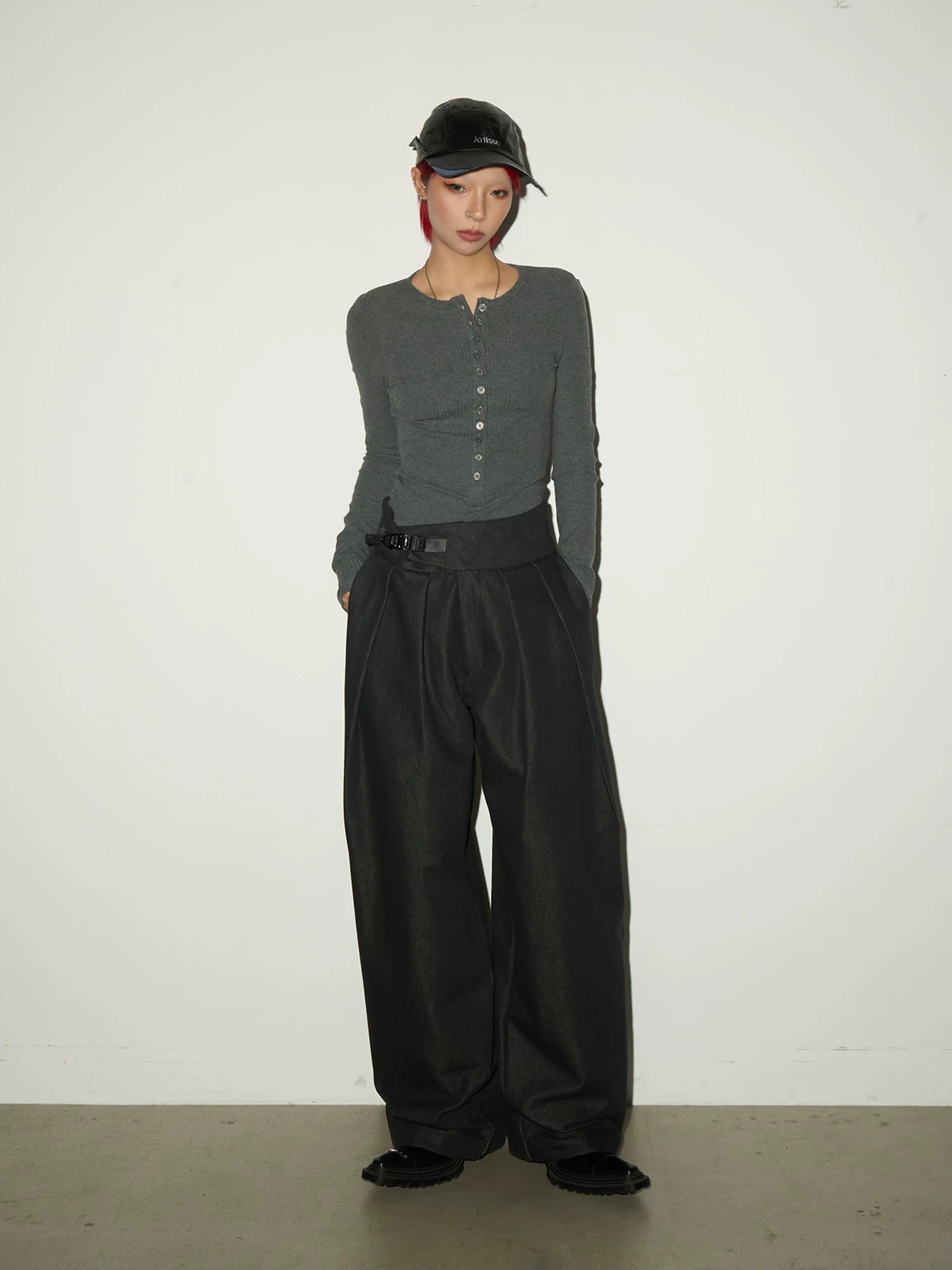Fitted Knit Long Sleeve T-Shirt