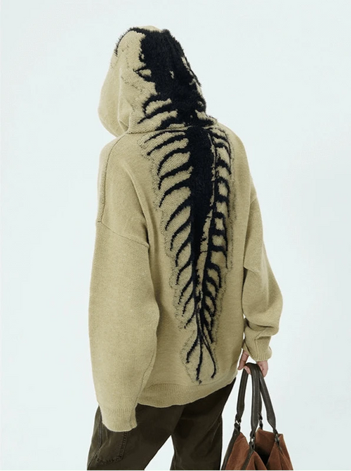 Felpa con cappuccio Fossil Spine Knit - cachi / M