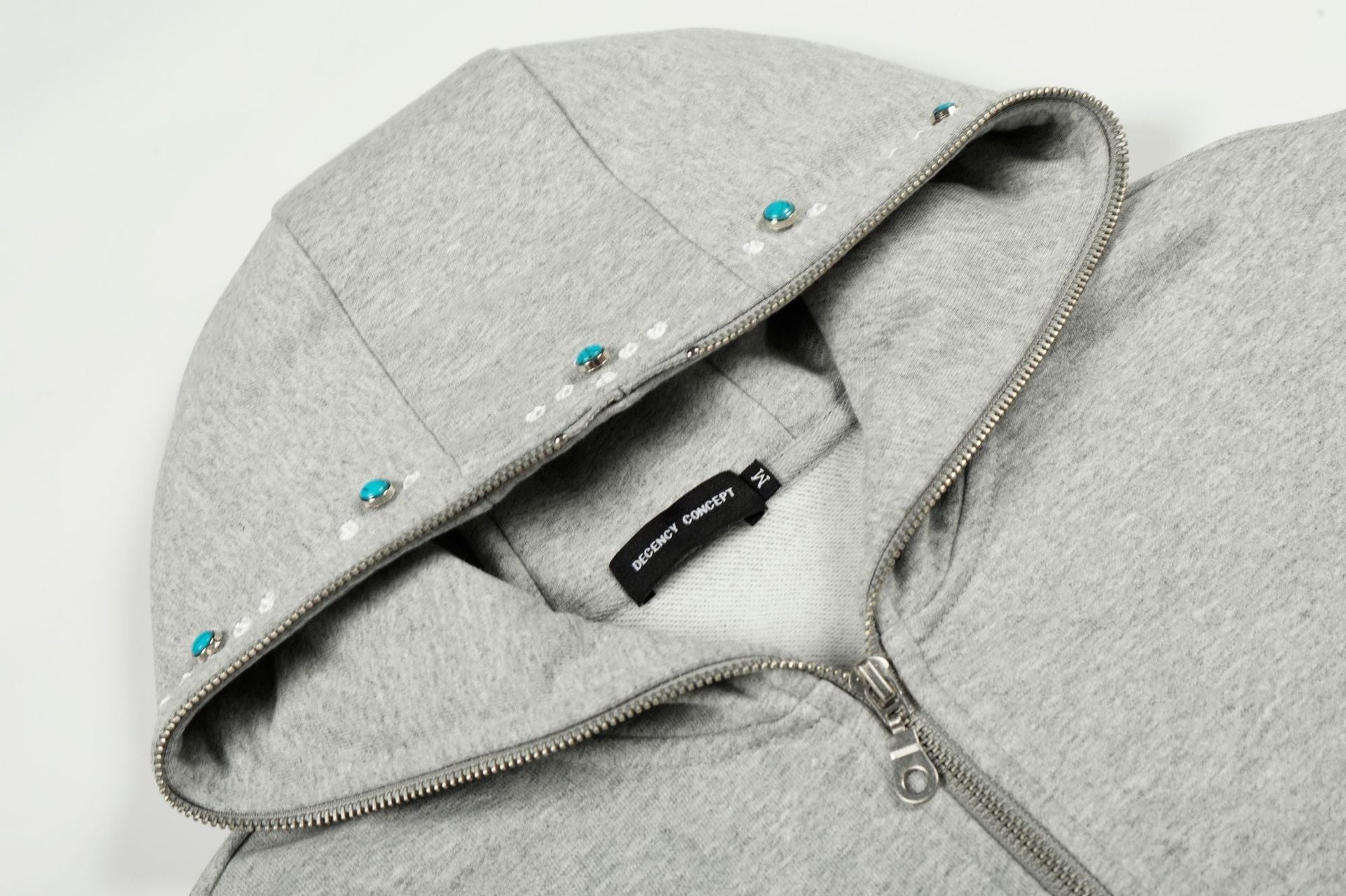 Turquoise Stone Zipper Hoodie