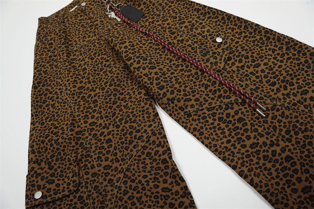 Vaqueros Scimitar con estampado de leopardo vintage