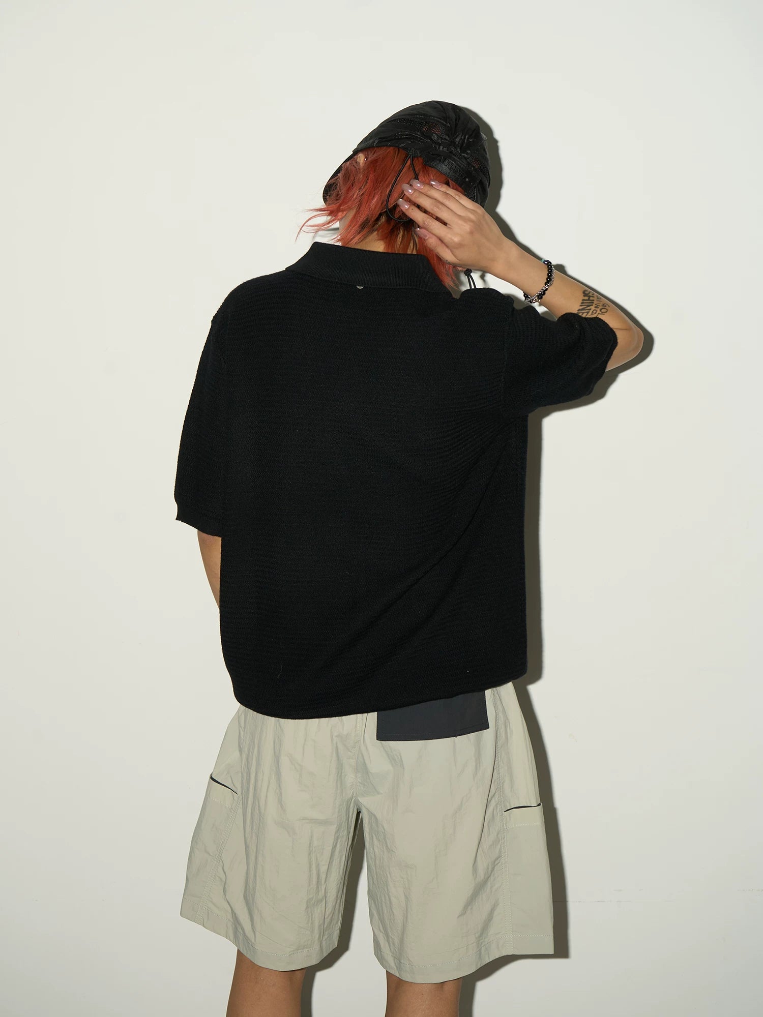 Blend Texture Polo Knit Polo Shirt