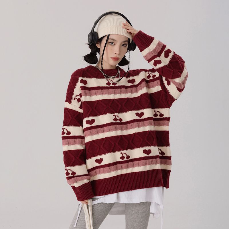 Red Cherry Casual Sweater