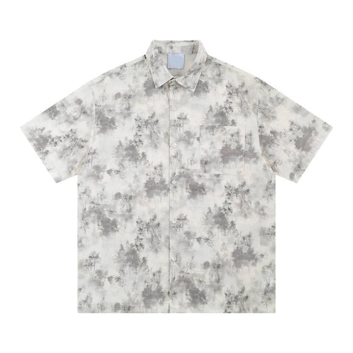 Camisa de verão com estampa de plantas vintage - M / Branco