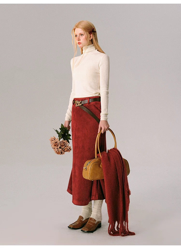 Ensemble veste zippée en velours, jupe courte plissée et jupe sirène