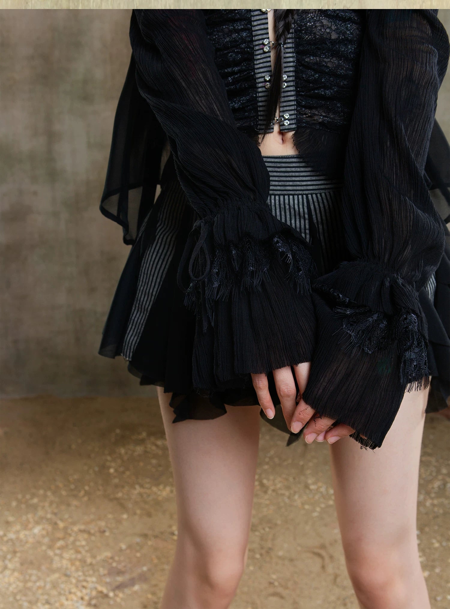 Sheer Chiffon Gothic Court Style Blouse