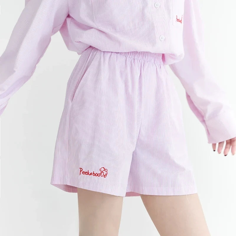 Oversize-Langarmshirt mit Schlitz & Shorts-Set