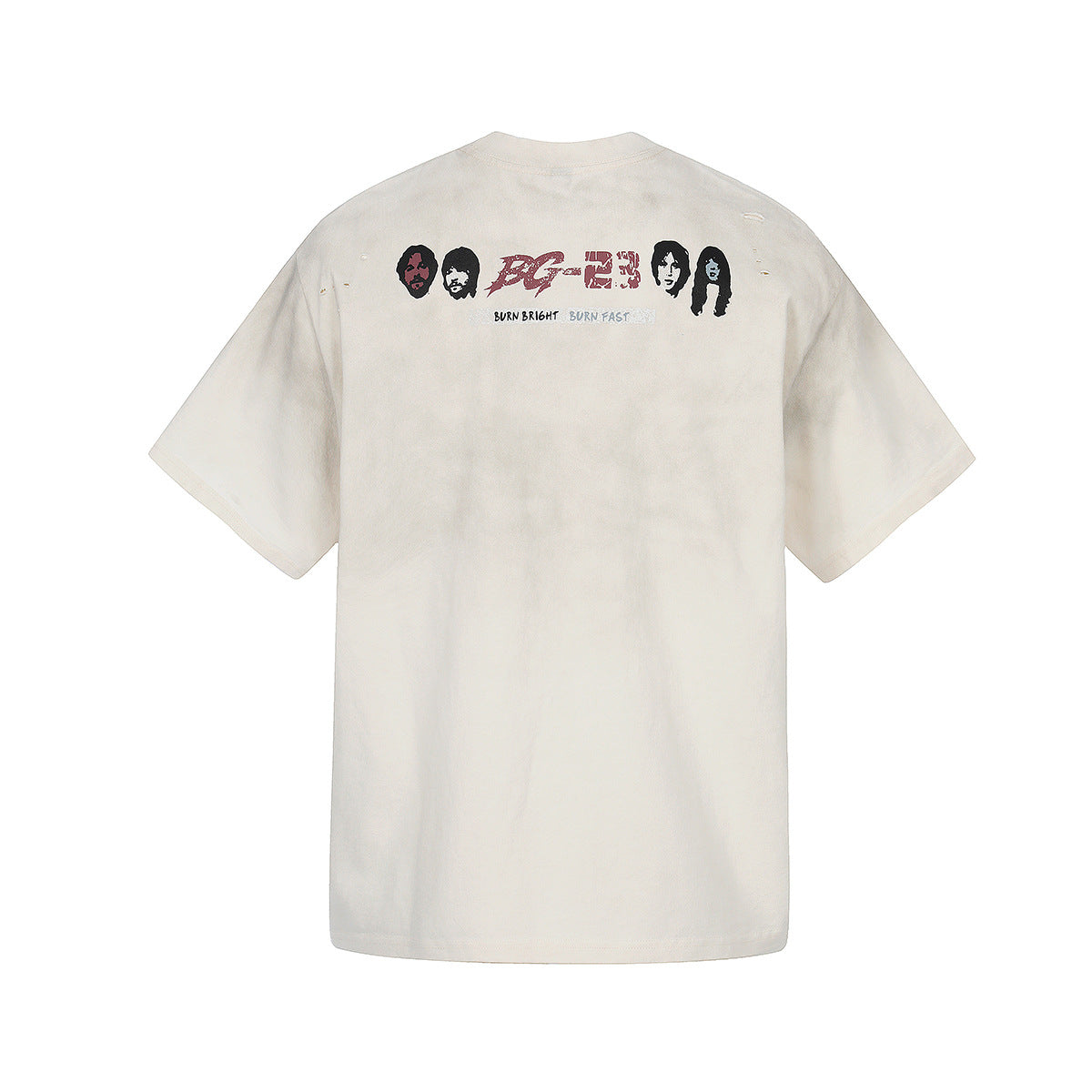 Graphic Print Dirty Dye Damage Short Sleeve T-Shirt