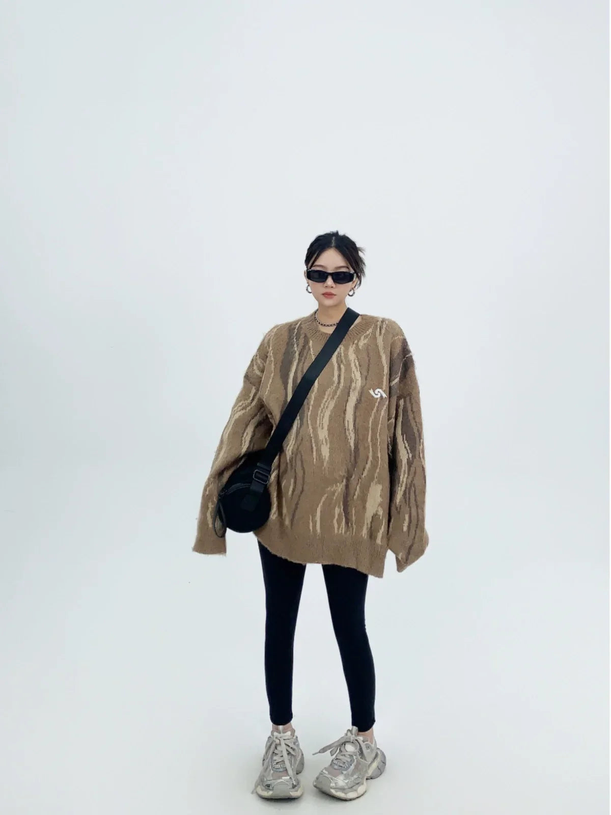 Pull oversize en maille à rayures Mrble