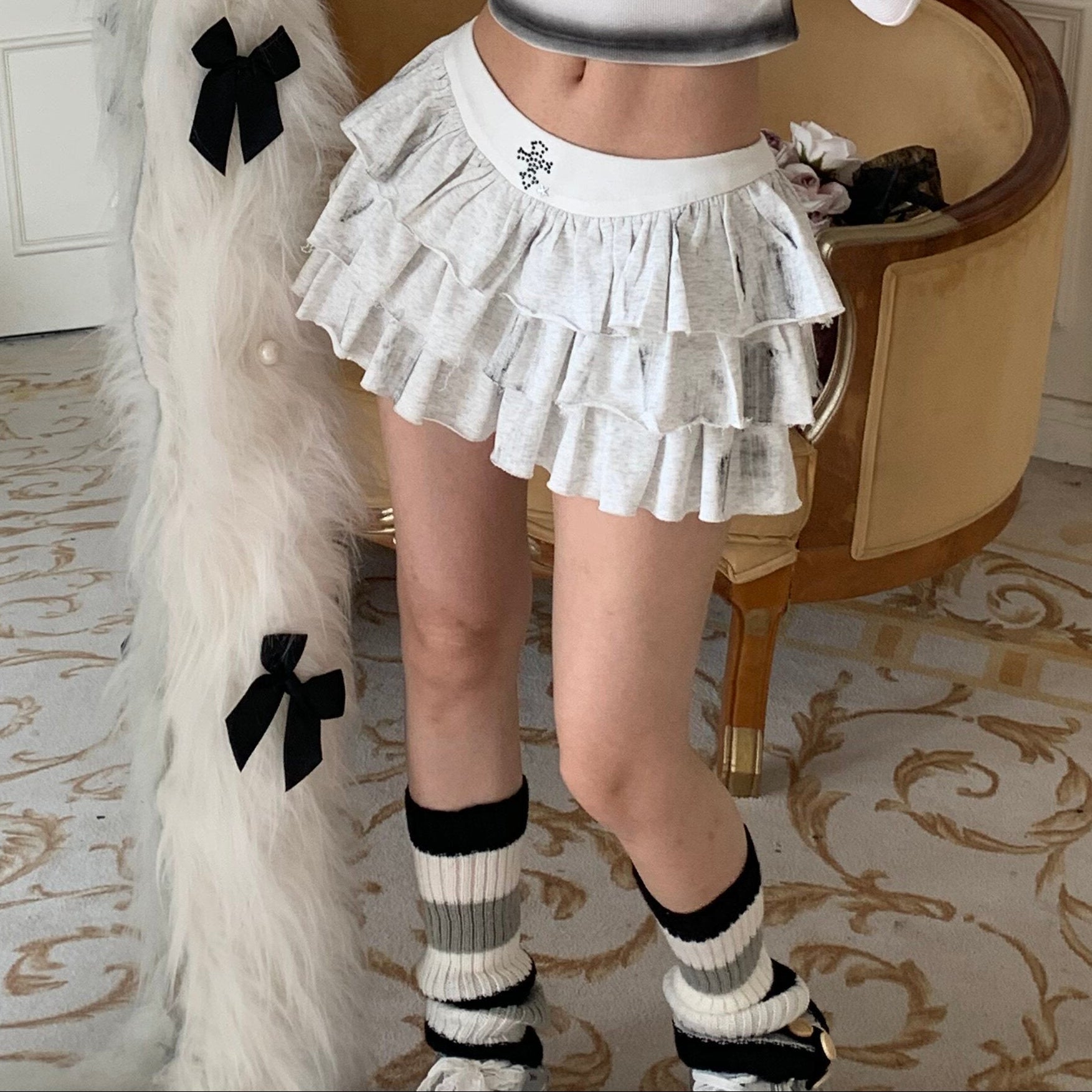 Tiered Ruffle Short Skirt