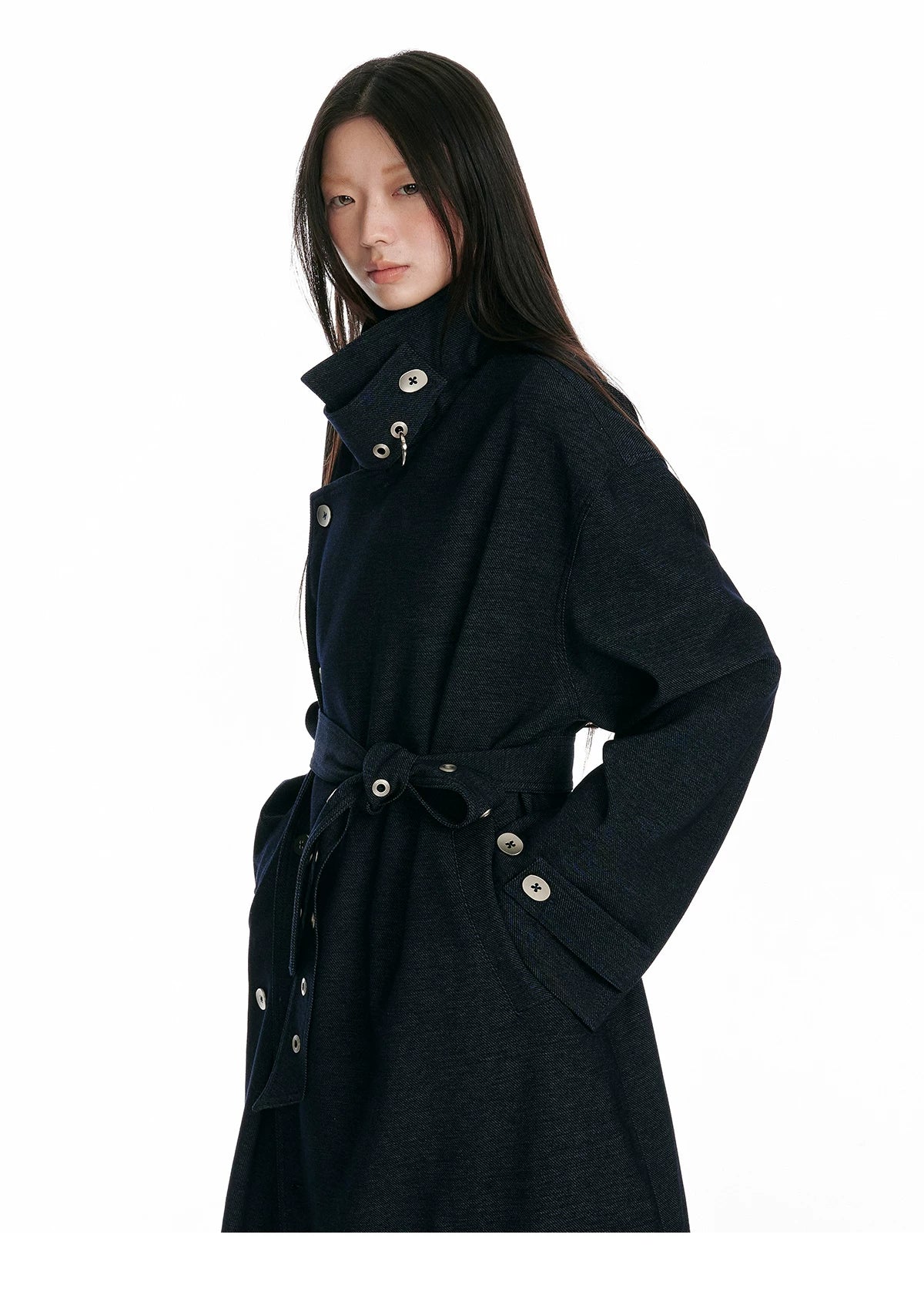 Double-Breasted Large Lapel Long Coat