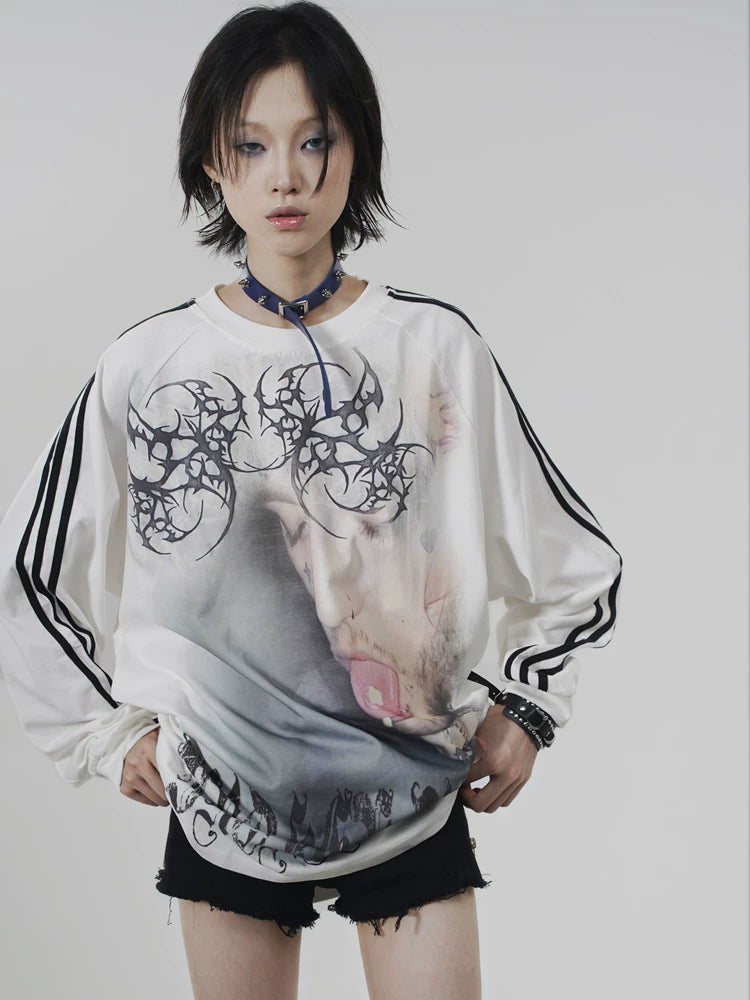 Gothic Heavyweight Side Stripe Long Sleeve T-Shirt