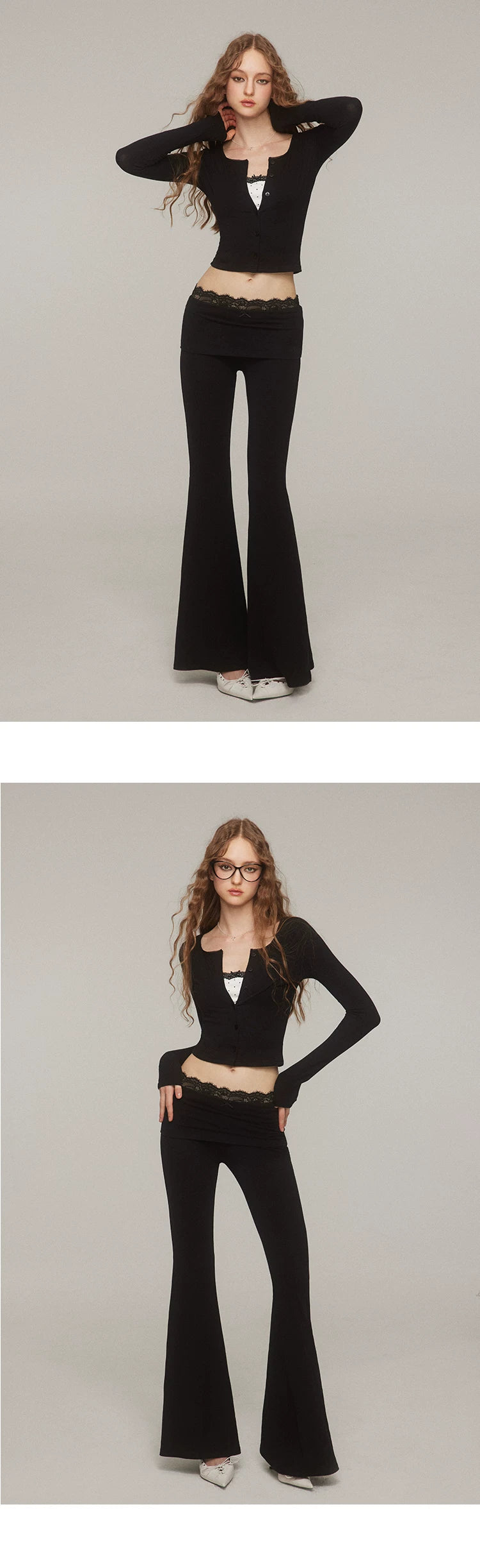 Slim Fit Cardigan & Micro Flare Pants Setup