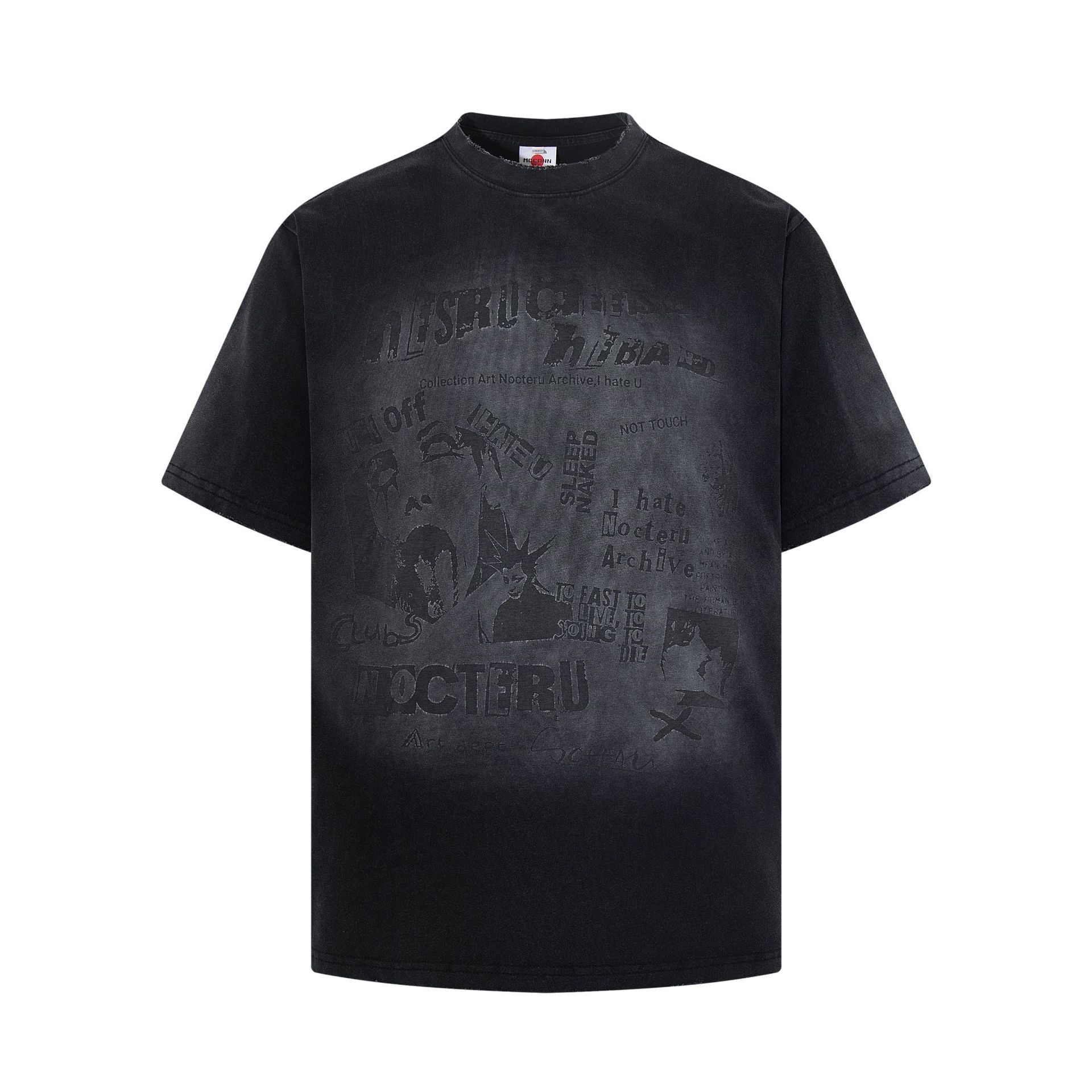 Washed Damage Print Short Sleeve T-Shirt