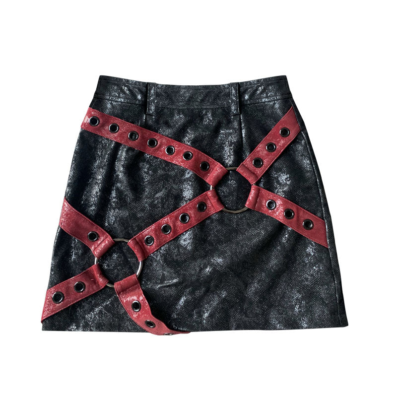 PU Leather Short Skirt