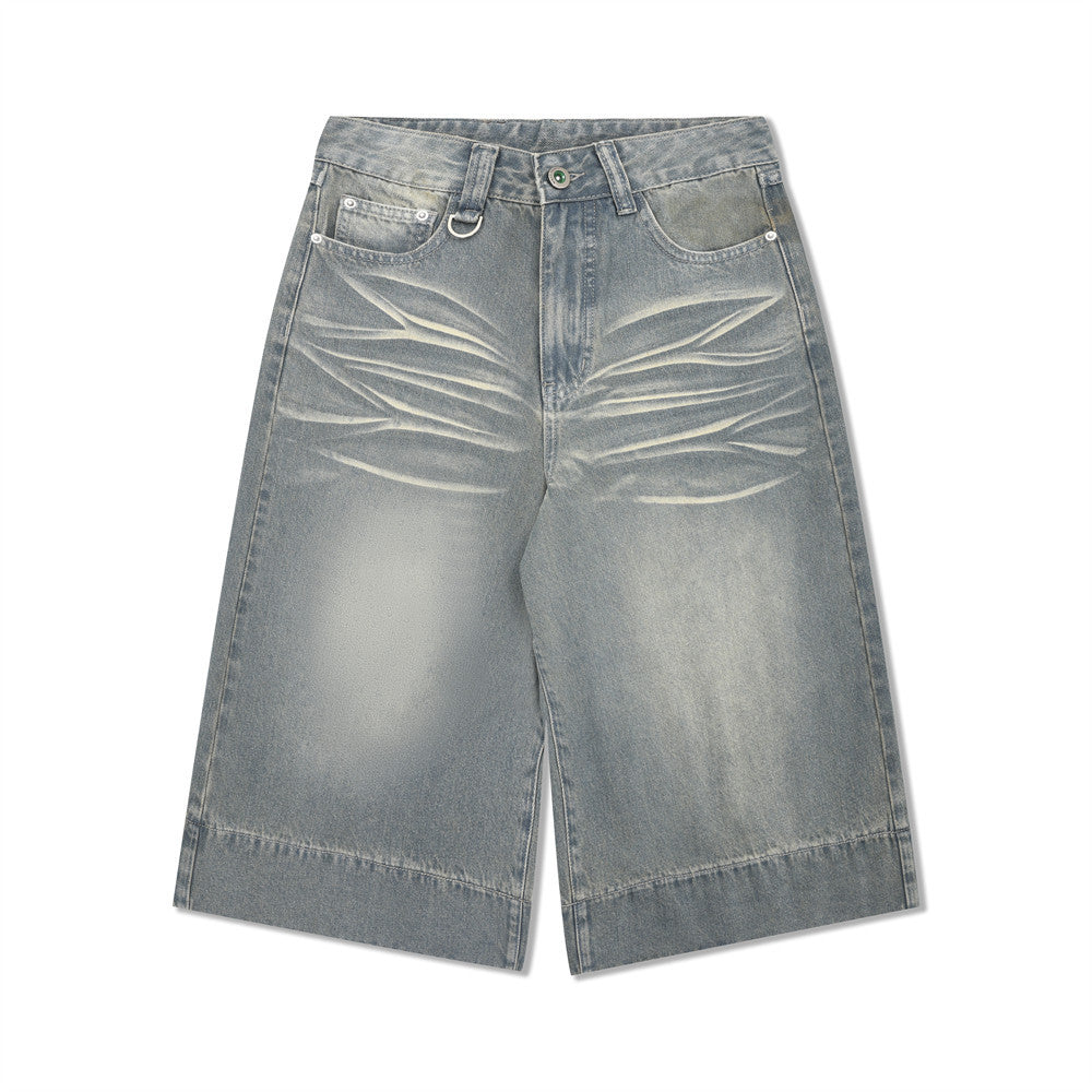 Faded Vintage Denim Jort