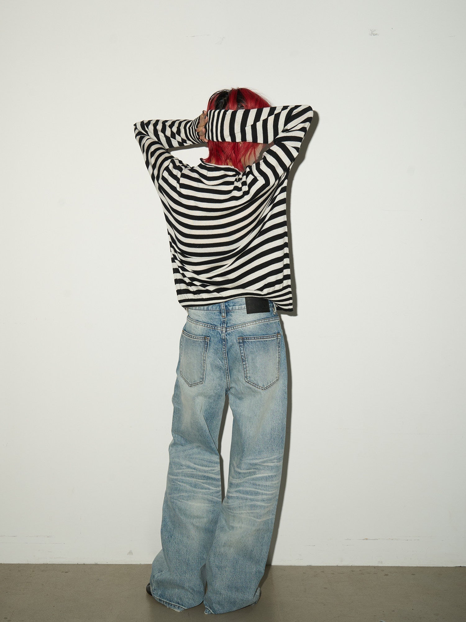Washed Wide Leg Denim Jeans