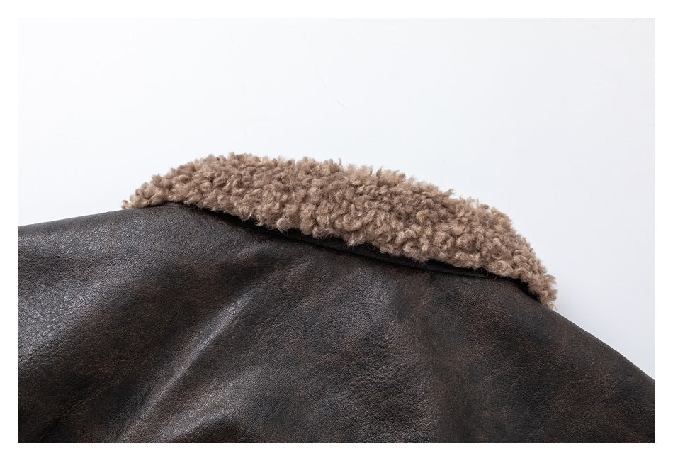 Veste de motard rétro en cuir PU