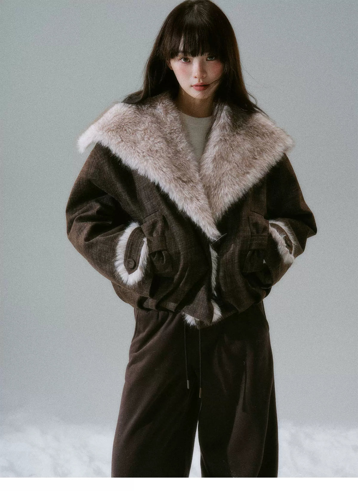 Plush Flower Bud Short Jacket