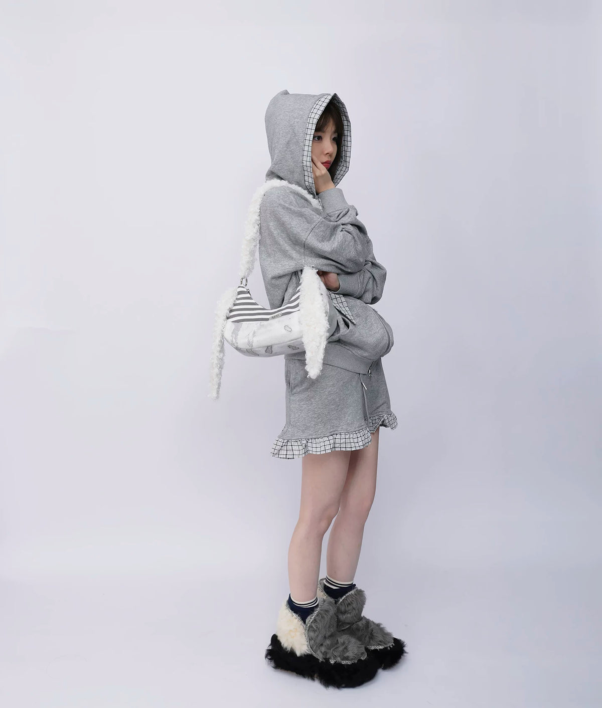 Furry Strap Mini Shoulder Bag