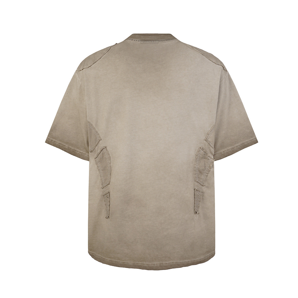 Utility Patchwork Washed Damage Short Sleeve T-Shirt