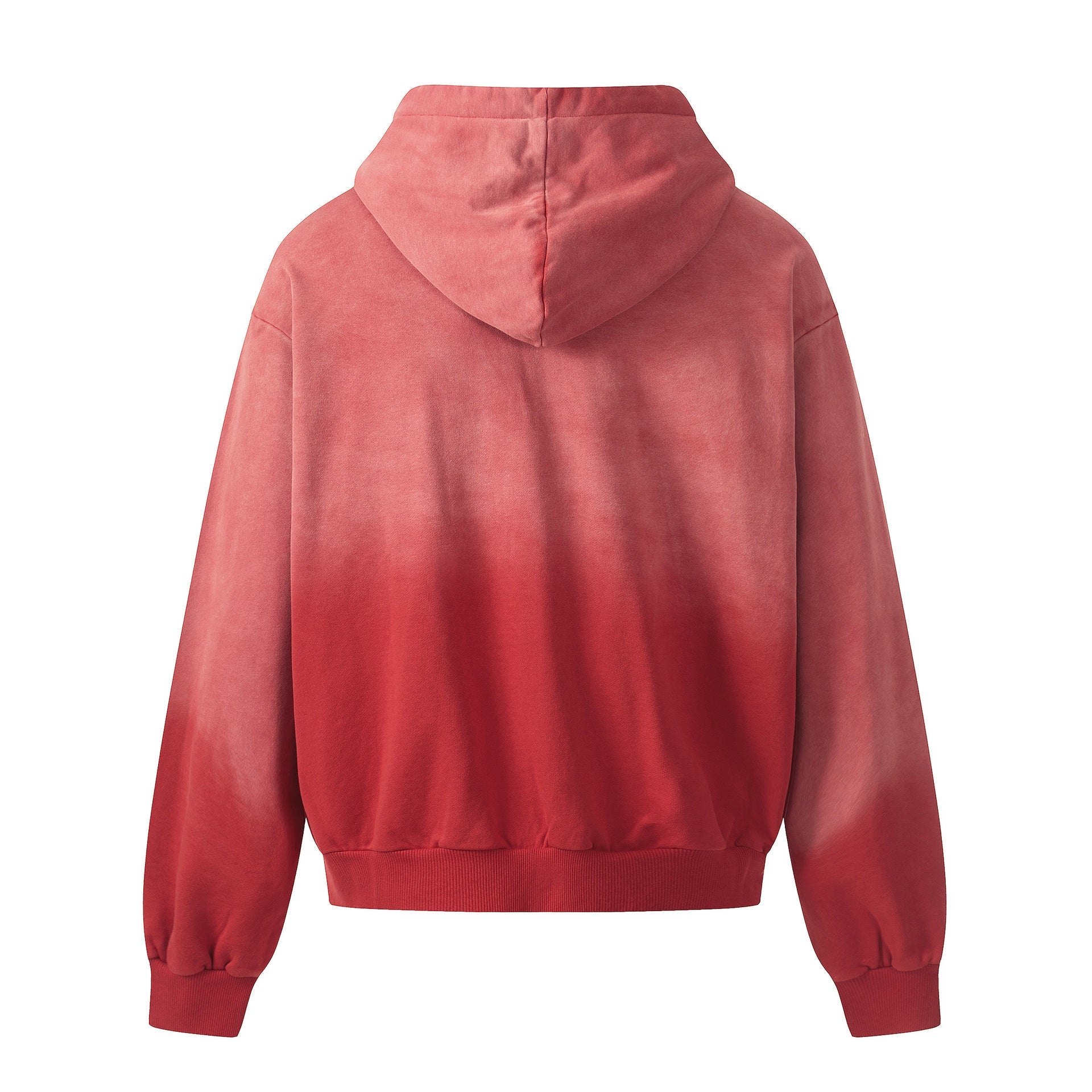 Gradient Number Print Zipper Hoodie
